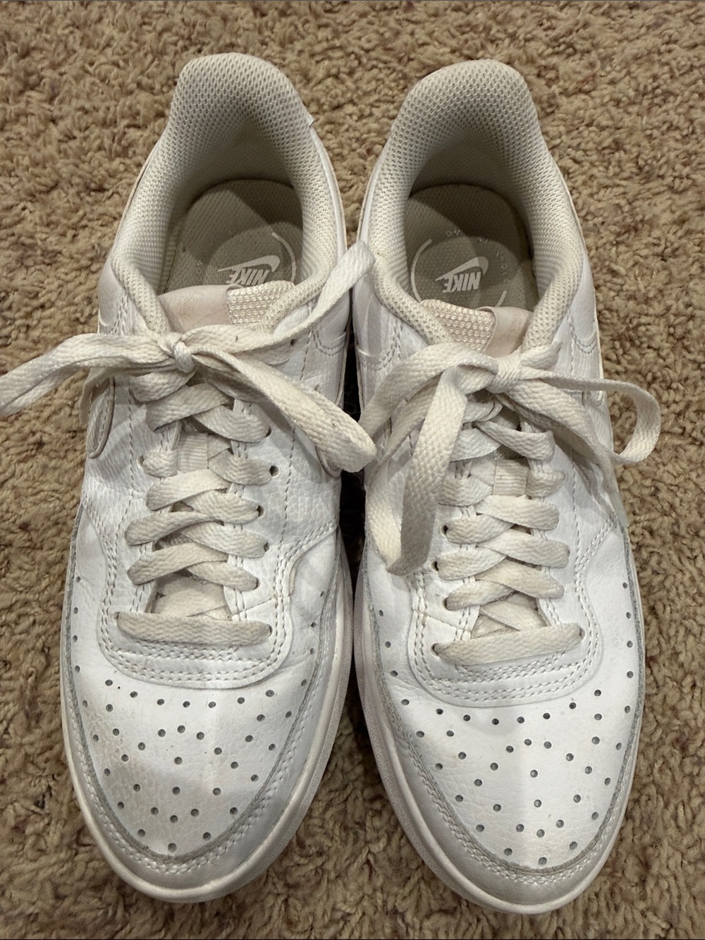 Nike White Low-Top Leather Sneakers